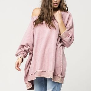 Free People My Pullover Sweatshirt in Mauve